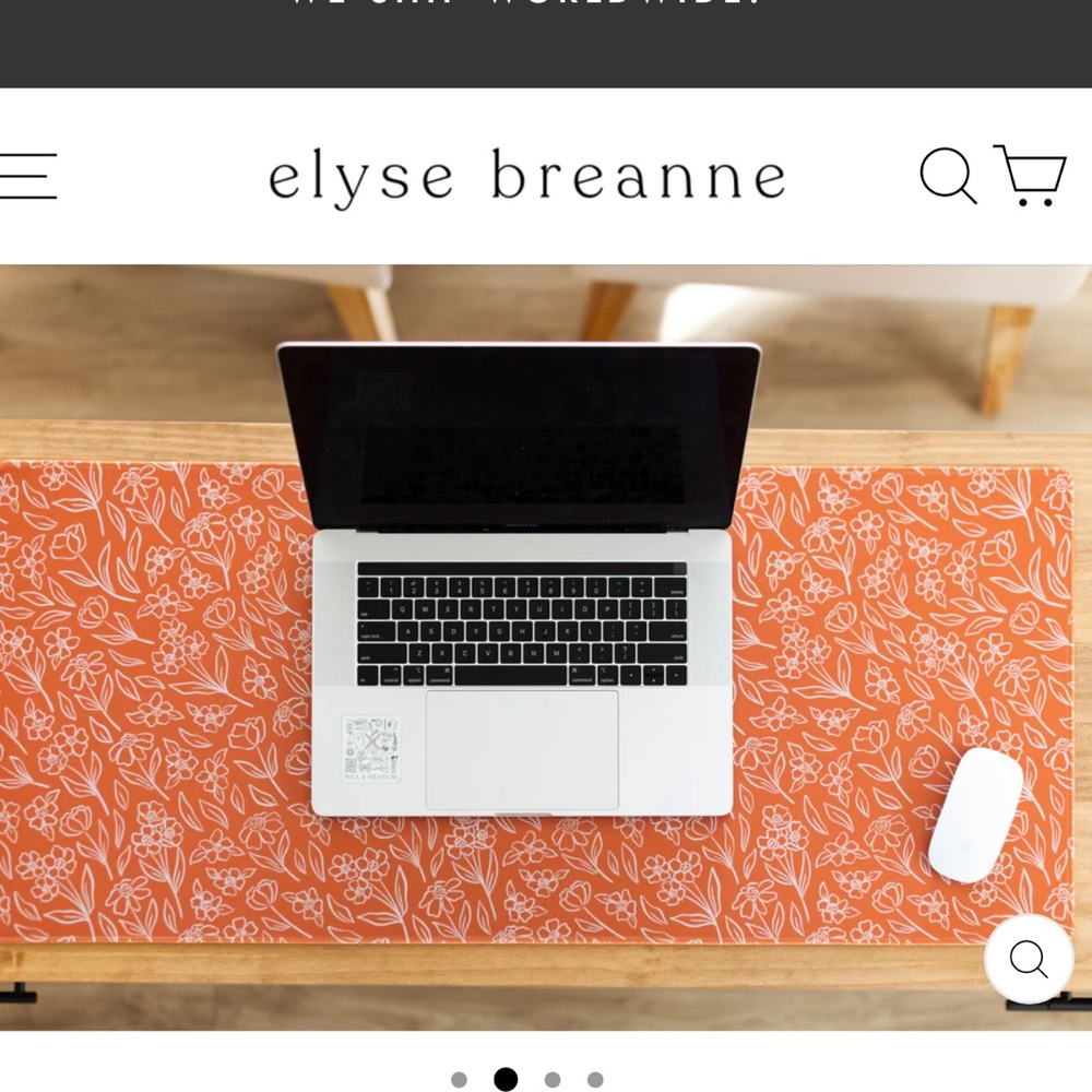 Elyse Breanne Design Desk Mat Terracotta 15.5”x35.5” - Picture 2 of 5